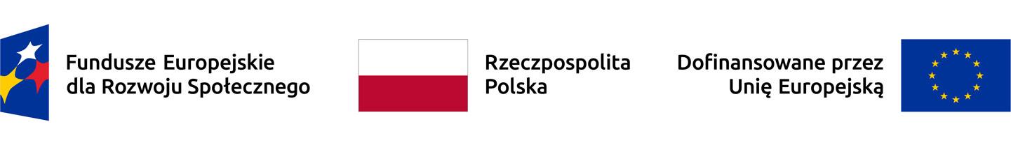 logo Fundusze Europejskie dla rozwoju społecznego dofinansowane przez Unię Europejską